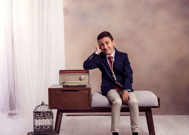 Primera Comunion sesion de fotos en estudio Marina de Oteo